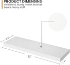 Fun Memories 36 Inch Floating Shelves - Rustic Wooden Wall Shelves - Wall Mounted Storage Shelf with Invisible Brackets - Ext