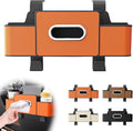 Car Back Seat Organizer, Multifunctional Car Seat Back Storage Box with 2 Cup Holders, Tissue Box for Hold Phones,Snacks, Drinks, Handbags (Orange)
