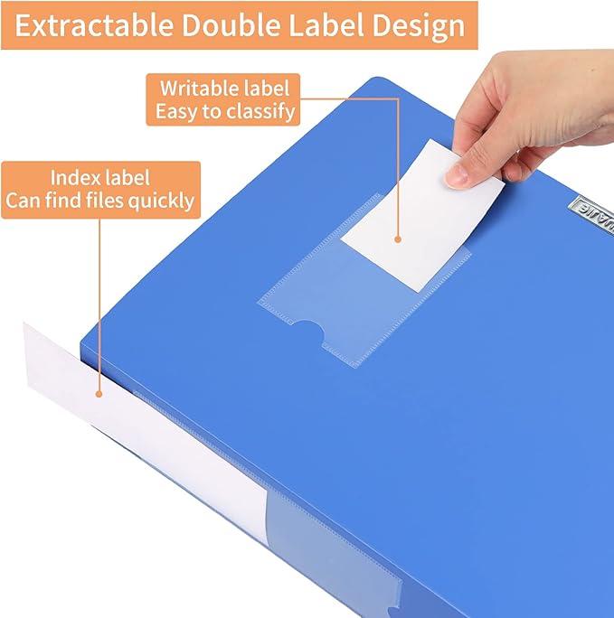 HUA JIE A4 Storage File Boxes Plastic Archives Cases with Lid, File Folder Organizer Document Filing Box for office,31×7.5×23