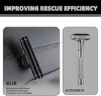 2 Pack Emergency Escape Tool, 2-in-1 Seatbelt Cutter & Window Breaker Hammer with Base, Glass Test Sheet & Whistles - Aluminu