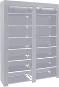 ERONE Shoe Rack Storage Organize, 28 Pairs Portable Double Row with Nonwoven Fabric Cover Shoe Shelf Cabinet for Closet