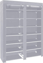 ERONE Shoe Rack Storage Organize, 28 Pairs Portable Double Row with Nonwoven Fabric Cover Shoe Shelf Cabinet for Closet
