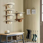 Cowboy Hat Holder, 3-Piece Wall Mount Cowboy Hat Rack for Wall Holds up to 6 Hats – Wooden + Metal Rustic Western DIY Hat Rac