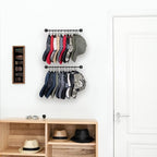 Mkono Hat Rack for Wall Baseball Cap Organizer Hanger with 20 Hooks Modern Metal Hat Holder Wall-Mounted Caps Display for Clo