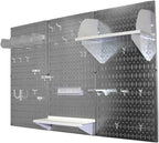 Wall Control Pegboard Organizer 4 ft. Metal Pegboard Standard Tool Storage Kit with Galvanized Toolboard and White Accessorie