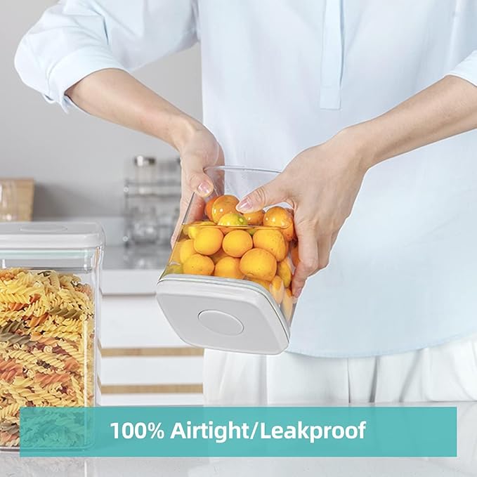 Ankou Food Airtight Containers (1500ml) 1.5 Qt Pop Up Food Formula Container With Lids, Bpa-Free One Button Open Stackable Co