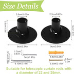 Adjustable Shower Curtain Rod Bracket, 2Pcs Different Sizes Titanium Steel Single Swivel Flange Heavy Duty Closet Rod Holder 