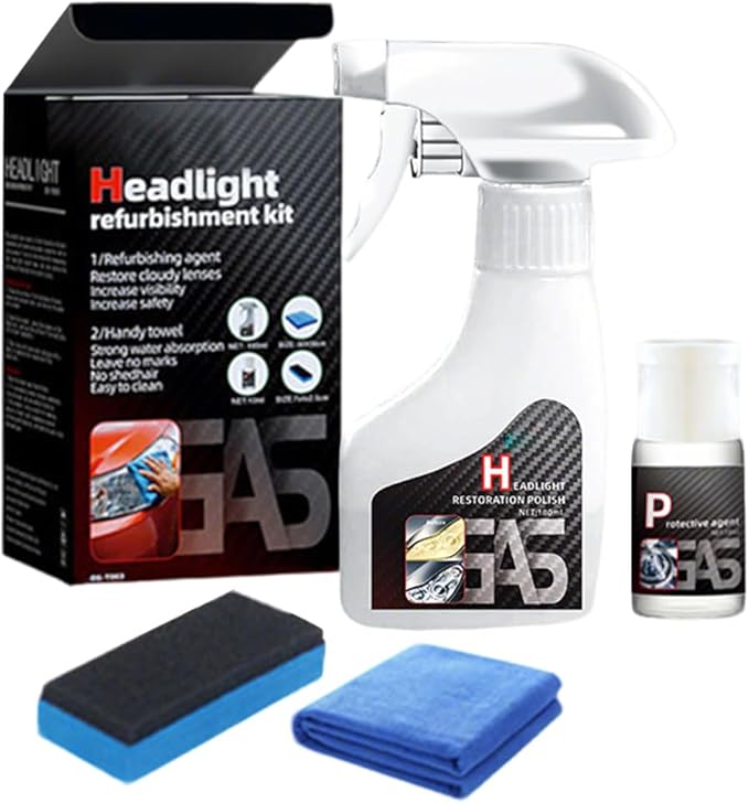 Automotive Headlamp Restoration Fluid Kit, 2026 New Automotive Headlamp Restoration Fluid Oxidized, Multifunctional Car Headlight Polishing Repair Kit for All Vehicle Types (1 Set)