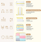 PFEYRPK Lightweight Compression Packing Cubes for Suitcases, Compressible Expandable Travel Packing Organizer with Clear Toil