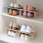4 Pcs Stacking Shoe Organizer for Shelf 10 x 8.7 in – Double Layer Space Saving Shoe Dividers for Shelves – Footwear Riser fo