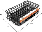 INCLY 4 Pack Pegboard Baskets Bins Set, 4 Size Square Style Black Metal Wire Basket for Any Peg Board Organizing Tools, Pegbo