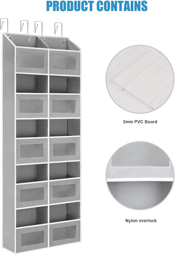 Over the Door Organizer Hanging- 10 Compartments, 80 lbs Load Behind Door Stuffed Animal Storage, Extra Large Toys Storage Or