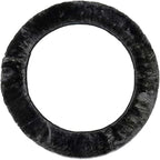 AEGIS Cover Sheepskin Steering Wheel Cover Premium Luxury AUS Genuine Merino Wool All-Season Non-Slip for Cars Fits 14.5-15.5" Wheels (Charcoal)