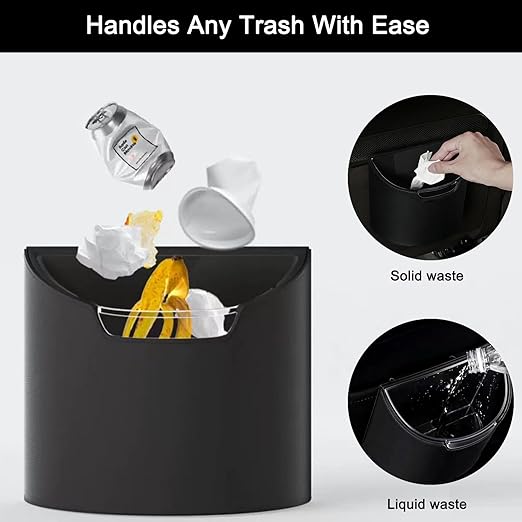 Leakproof Car Trash Can, Mini Car Trash Bin with Removable Liner, Waterproof Automotive Garbage Can for SUV, Truck, Vehicle, Home, Office, Multipurpose, Easy to Clean, Orange