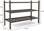 Dranixly Shoe Rack, 3-Tier Bamboo Stackable Shelf Storage Organizer, Stand for Closet, Entryway, Hallway, Bathroom and Living