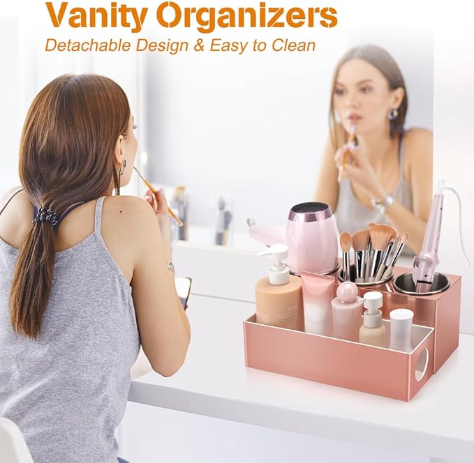 GFWARE Hair Tool Organizer - Bathroom Vanity Organizers and Storage, Hair Styling Accessories Hot Tools Organizer Hair Dryer,