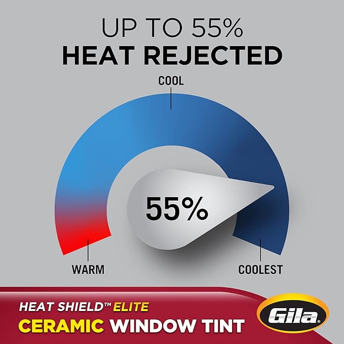 Gila Heat Shield Elite 5% VLT Automotive Ceramic DIY Window Tint Advanced Heat Control Glare Control 2ft x 6.5ft (24in x 78in), Limo Black