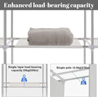 Clothes Organizer 3 Hanging Rod Shelf Portable Closet with Cover Clothes Rack Standing Closet Clothes Storage Wardrobe Garmen