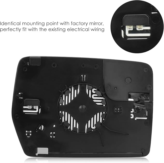 Driver Left and Passenger Right Side Power Heated Mirror Glass for 2011-2014 Ford F-150 with Rear Holder, Blind Spot Convex Side View Mirror, Replace for BL3Z-17K707-E, 4L3Z-17K707-DA