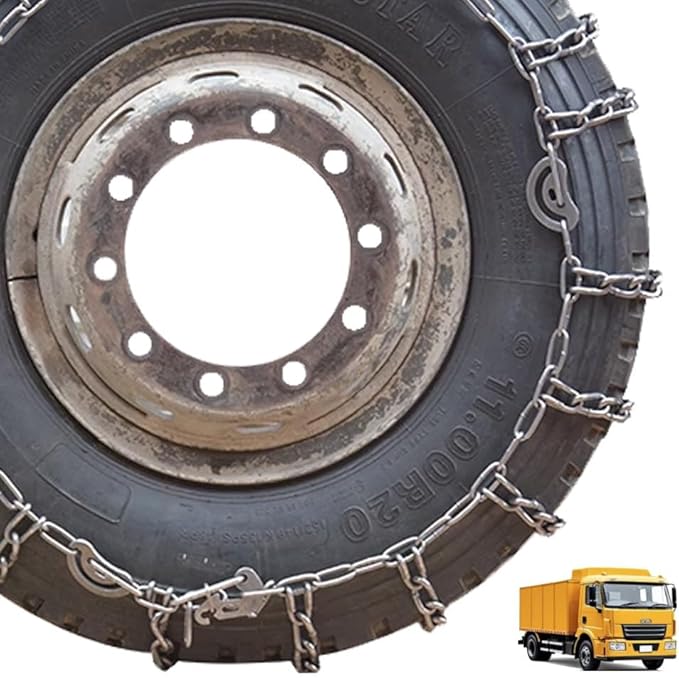 2pcs 9mm Snow Chains for Trucks & SUVs – Reinforced Anti-Skid Chains –Easy On and Off for Ice & Snow 12.00-20 9mm 315/80R22.5