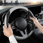 Car Steering Wheel Cover, Microfiber Leather Steering Wheel Cover Universal Fit 14.5-15 inch Anti-Slip Comfortable Breathable