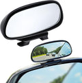 LivTee Blind Spot Mirror, HD Glass Frameless Convex Rear View Mirrors Exterior Accessories with Wide Angle Adjustable Stick for Car SUV and Trucks, Black