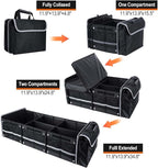 Car Trunk Organizer with Insulated Cooler Bag, Foldable Waterproof Storage Organizer with Lid for SUV, Truck, Sedan - 4 Large