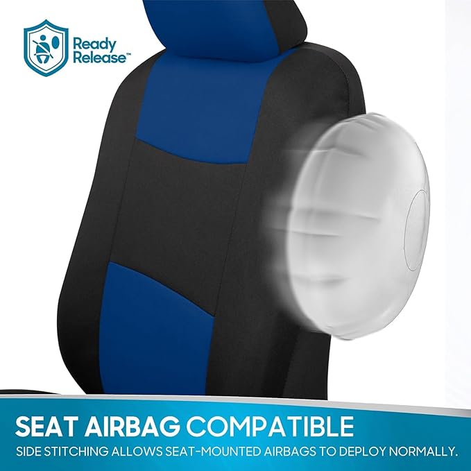 BDK PolyPro Car Seat Covers Full Set Combo with Front and Rear Waterproof All -Weather Car Floor Mats - Universal Fit Automot