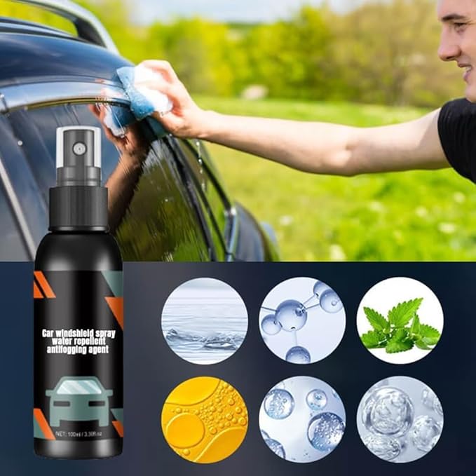 Car Windshield Spray Water Repellent Antifogging Agent, Car Glass Anti-Fog Rainproof Agent Kit, 100ml Nano Rain Remover for W