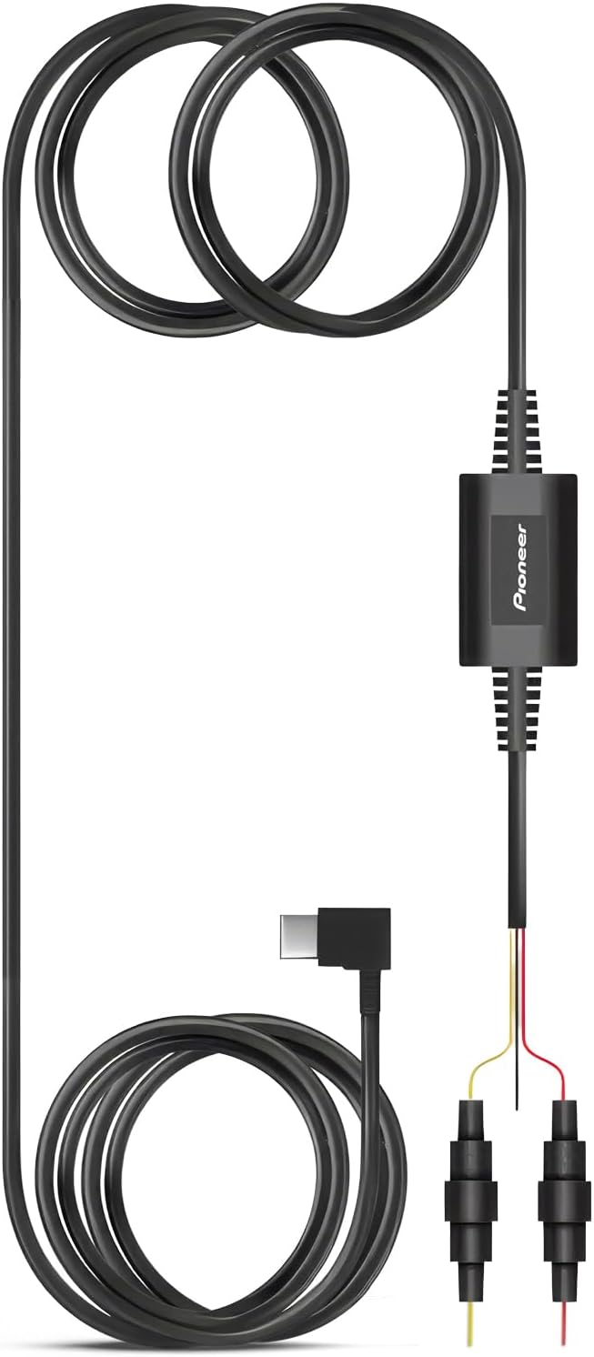Pioneer RD-HWK300 USB-C Hardwire Kit for Compatible Dash Cams – 12-24V to 5V with Low Voltage Protection, Fuse Safety, Parkin