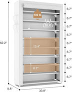 LANTEFUL Shoe Rack with Covers 10 Tier Tall Shoe Rack Organizer Large Capacity Shoe Shelf Storage 40 Pairs Space Saving Free 