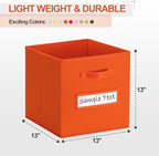 artsdi 13x13 storage cube bins (Set of 10) Foldable Fabric storage cubes with 10 Labels Window Cards & a Pen,13 inch cube sto