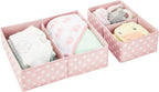 mDesign Fabric Drawer Organizer Bins, Kids/Baby Nursery Dresser, Closet, Shelf, Playroom Organization, Hold Clothes, Toys, Di