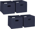 RiverRidge Folding Storage Bins with Handles Navy Cube Storage Organizer for Closet, Bedroom & Playroom - Closet Organizers a