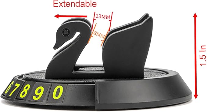 YIKANGHENG Anti Slip Pad Car Phone Holder with Phone Number Digits, 7 Inch x 8.6 Inch Black Red Rubber Base for Car (Black re