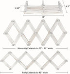 Homode Accordian Wall Hanger, Expandable Coat Rack Wall Mounted, Accordion Style Wood Hat Rack with 13 Peg Hooks for Hanging 