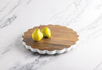 Mud Pie Wood Scalloped Lazy Susan