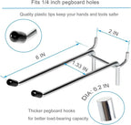 12 Pcs Peg Board Hooks, Pegboard Hooks 6 Inch, Pegboard Accessories Fit 1/4” Holes, Garage Peg Board Hook Organizers, Heavy D