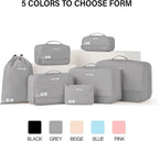Hanke 7 Set Compression Packing Cubes for Travel, Expandable Large Packing Cubes for Suitcases and Backpack, Luggage Packing 