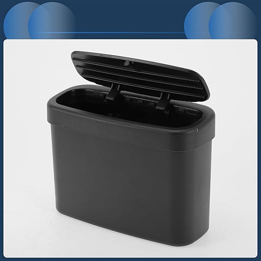 Car Trash Can Car Door 6.3" Length 2.8" Width 4.7" Height Auto Trash Bin Plastic Black Hanging