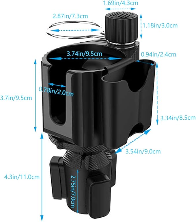 Car Cup Holder Expander Adapter for Large Water Cups,2 Drink Bottles,Cup Coffee Bottles,NATGIC 4-in-1 Cup Holders Expander fo