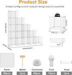 AWTATOS Cube Storage Organizer, 16 Cube Closet Organizers and Storage Shelves, DIY Stackable Bookshelf for Bedroom, Home, Tra