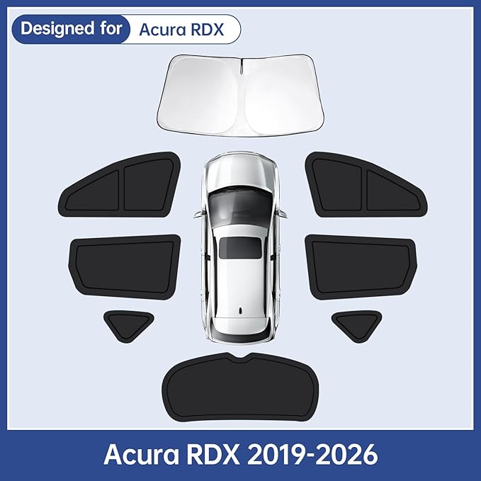 Car Window Shades for Acura RDX 2019-2026, Full Car Window Covers for Privacy, Sunshades for RDX Front Rear Windshield Side Windows to Block UV and Protect Privacy(8pcs)