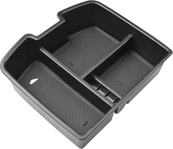 Center Console Organizer Compatible with 2007-2014 Chevy Silverado GMC Sierra Avalanche Tahoe Suburban Yukon Yukon XL Accessories, Floor Mounted Center Console ONLY, Black Trim