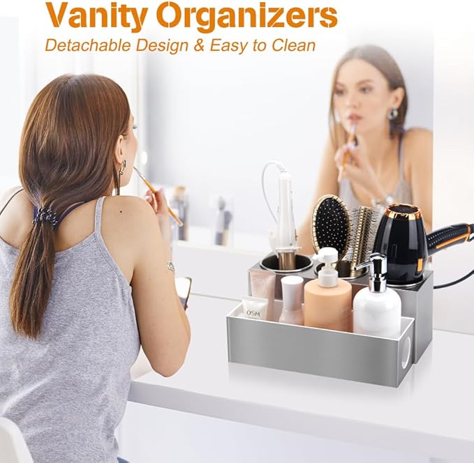GFWARE Hair Tool Organizer - Bathroom Vanity Organizers and Storage, Hair Styling Accessories Hot Tools Organizer Hair Dryer,
