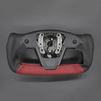 MEWANT Steering Wheel Cover for Yoke Style Steering Wheel for Tesla Model S 2021-2023 / Model X 2021-2023 Hand-Stitched Steering Wrap