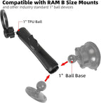 Magnetic Phone Holder Base for RAM Mounts, 1" (25mm) Ball Mount for Magsafe- Long Aluminum B Size Double Socket Arm, Compatible with iPhone 17/16/15/14/13/12 Series