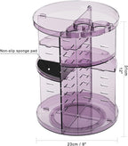 Rotating Makeup Organizer for Vanity, DIY Adjustable Tray Spinning Skincare Organizers Countertop, Cosmetic Display Case with