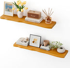 Floating Shelves for Wall Rustic Farmhouse 36 Inch Floating Shelf Bathroom Wooden Shelves for Wall Mounted Live Edge Pine She