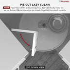 Rev-A-Shelf 28" Dual Tier Pie-Cut Lazy Susan Organizer for Base Corner Kitchen Cabinets, Two Plastic Home Storage Shelves, Al